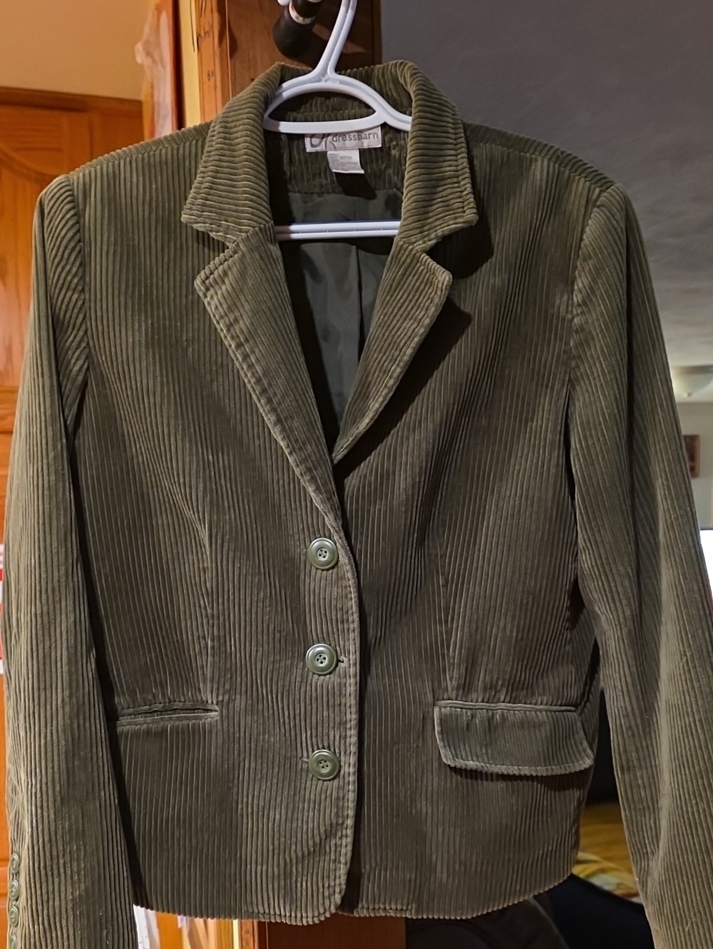 Dress Barn Olive Green Corduroy Blazer